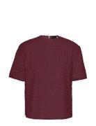 ROTATE Birger Christensen Beaded Over D Top Burgundy