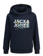 Jack & J S Jjgeplas Sweat Hood Jnr Marinblå