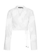 ROTATE Birger Christensen Wrap Cotton Shirt Vit