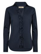 MOS MOSH Mmsybel Satin Shirt Marinblå