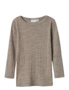Name It Nmmwang Wool Needle Ls Top Solid Noos Brun