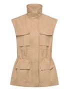 Mango Over D Waistcoat With Cargo Pockets Beige