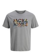 Jack & J S Jjgeplas Tee Ss Crew Neck Jnr Grå