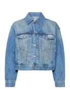 Calvin Klein Jeans 90S Trucker Jacket Gold Dust Blå