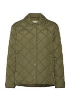 GANT Quilted Jacket With Collar Khaki Green