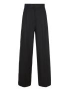 Mango Straight-Leg Cotton Pleated Trousers Svart