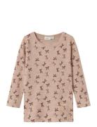 Name It Nmfwang Wool Rib Ls Top Aop Rosa