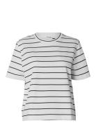 Selected Slfessential Ss Striped Boxy Tee Noos Vit