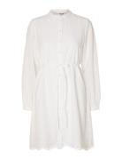 Selected Slftatiana Ls Short Embr Dress Noos Vit