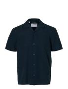 Selected Slhrelaxsun Shirt Ss Resort Marinblå