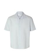 Selected Slhrelaxsun Shirt Ss Resort Blå