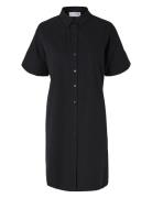 Selected Slfblair 2/4 Short Shirt Dress Noos Svart