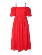 Selected Slfanelli 3/4 On Off Ankle Dress B Röd