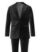 Selected Slhslim-Hale Velvet Suit B Svart