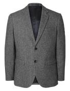 Selected Slhslimadam Flannel Blazer Grå