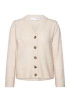 Selected Slfmaline New Ls Knit Short Cardi Noos Kräm