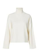 Selected Slfkamma Ls Knit Roll Neck Noos Vit