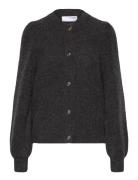 Selected Slflulu Ls Structure Knit Cardigan Grå