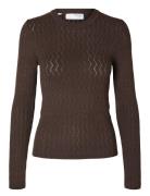 Selected Slfcabala Ls Knit O-Neck Brun