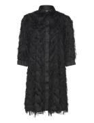 Selected Slfmyline 3/4 Short Fluffy Shirt Dress B Svart