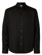 Selected Slhrelaxcharlie Satin Ls Shirt Svart