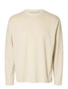 Selected Slhlooseoscar Ls O-Neck Tee Noos Beige
