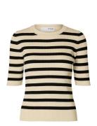 Selected Slfmali 2/4 Knit O-Neck Kräm