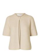 Selected Slfsia Ras 2/4 Rib Knit Cardigan Noos Kräm