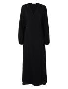 Selected Slflucia-Susie Ls Ankle Wrap Dress B Svart