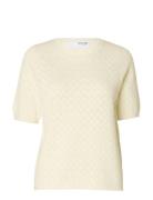 Selected Slfhelen 2/4 Knit O-Neck Kräm