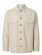 Selected Slh-Leroy Linen Blend Overshirt Ls Noos Beige