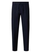Selected Slh196-Straight Leroy Linen Bld Pnt Noos Marinblå