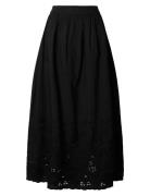 Selected Slfdahlia Hw Ankle Broderi Skirt B Svart