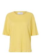 Selected Slfvilja Linen Ss Tee Gul