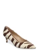 Lauren Ralph Lauren Adrienne Zebra-Print Canvas Pump Vit
