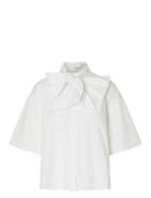 Selected Slfaya-Juno 2/4 Bow Shirt Vit