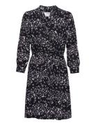 Selected Slfdamina 7/8 Aop Dress B Noos Svart