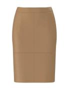 Selected Slfmaily Hw Leather Skirt Noos Brun