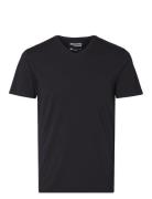 Selected Slhnewpima Ss V-Neck Tee Noos Svart