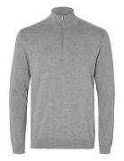 Selected Slhberg Half Zip Cardigan Noos Grå