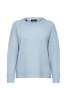 Selected Slflulu Ls Knit O-Neck Noos Blå