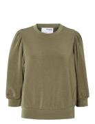 Selected Slftenny 3/4 Sweat Top Noos Khaki Green
