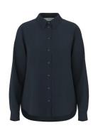 Selected Slfviva Ls Sun Shirt Noos Marinblå