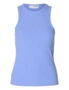 Selected Slfanna O-Neck Tank Top Noos Blå