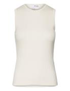 Selected Slflydia Sl O-Neck Knit Top Noos Grå