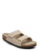 Selected Slhbastian Suede Strap Slider B Beige