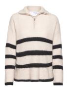Selected Slfmaline Ls Knit Half Zip Noos Grå