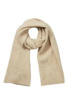 Selected Slfmaline Lano Knit Scarf Noos Beige