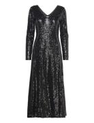 Selected Slfalaia Ls Midi Sequins Dress B Svart