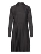 Selected Slfalana Ls Short Satin Dress B Svart